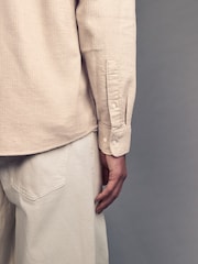 Neutral Textured Waffle Long Sleeve 100% Cotton Overshirt - Image 4 of 7