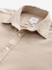 Neutral Textured Waffle Long Sleeve 100% Cotton Overshirt - Image 6 of 7