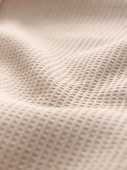 Neutral Textured Waffle Long Sleeve 100% Cotton Overshirt - Image 7 of 7