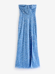 Sistaglam Blue Bandeau Embellished Maxi Dress - Image 5 of 5