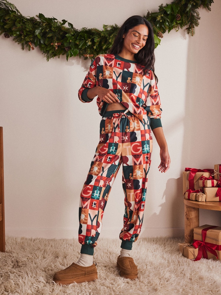Orange Merry & Bright Cosy Long Sleeve Pyjamas - Image 1 of 14