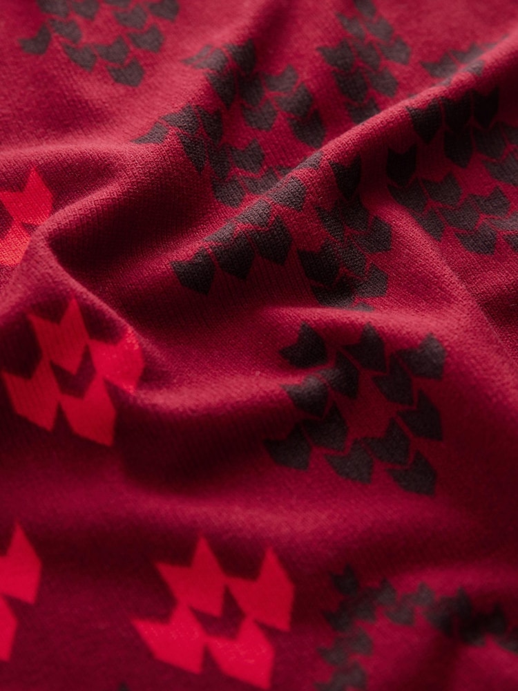 Burgundy Red Fairisle Pattern Christmas Cosy Long Sleeve Pyjamas - Image 11 of 11