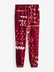 Burgundy Red Fairisle Pattern Christmas Cosy Long Sleeve Pyjamas - Image 8 of 11