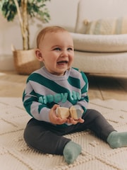Green Stripe Baby Knitted Top and Leggings Set (0mths-2yrs) - Image 1 of 14