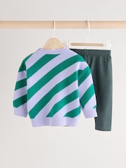Green Stripe Baby Knitted Top and Leggings Set (0mths-2yrs) - Image 5 of 14