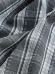 Grey EDIT Boxy Short Sleeve Check 100% Cotton Shirt - Image 8 of 8