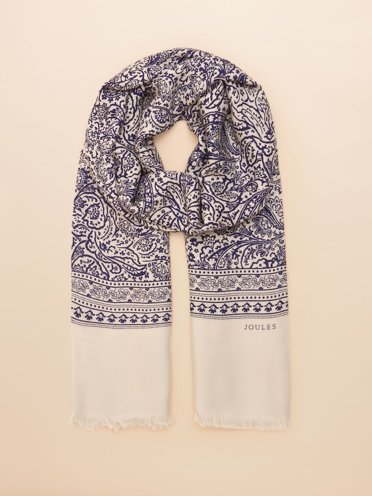 Joules Mayfair Blue/White Scarf - Image 4 of 6