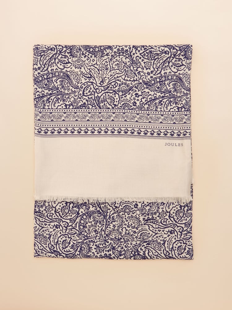 Joules Mayfair Blue/White Scarf - Image 5 of 6