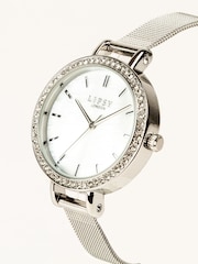 Lipsy Silver Mesh Strap Diamante Watch - Image 2 of 2