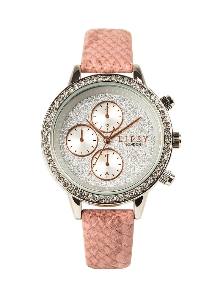 Lipsy Pink 3 Dial Watch - Image 1 of 2