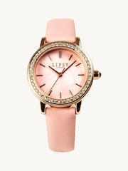Lipsy Nude Pink Dimante Embellished Watch - Image 1 of 2