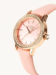 Lipsy Nude Pink Dimante Embellished Watch - Image 2 of 2