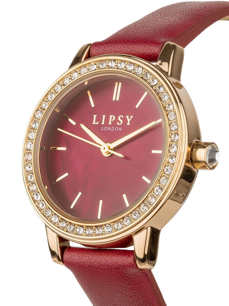 Lipsy Red Dimante Embellished Watch - Image 2 of 2 Lipsy Red Dimante Embellished Watch - Image 2 of 2