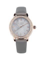 Lipsy Grey Dimante Embellished Watch - Image 1 of 2
