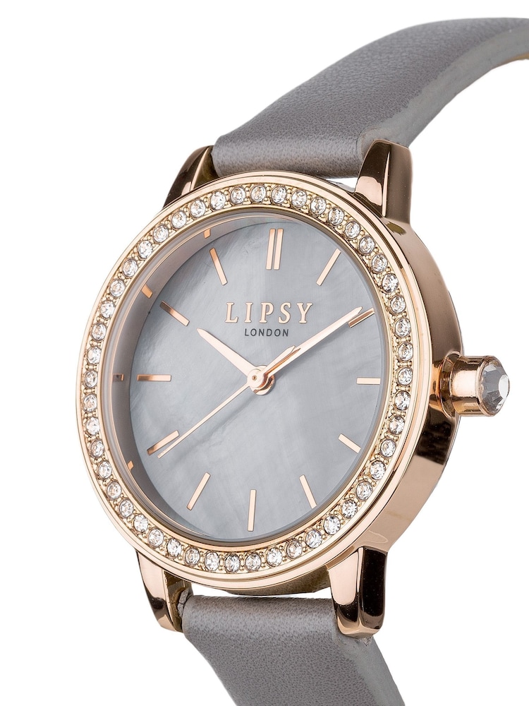 Lipsy Grey Dimante Embellished Watch - Image 2 of 2