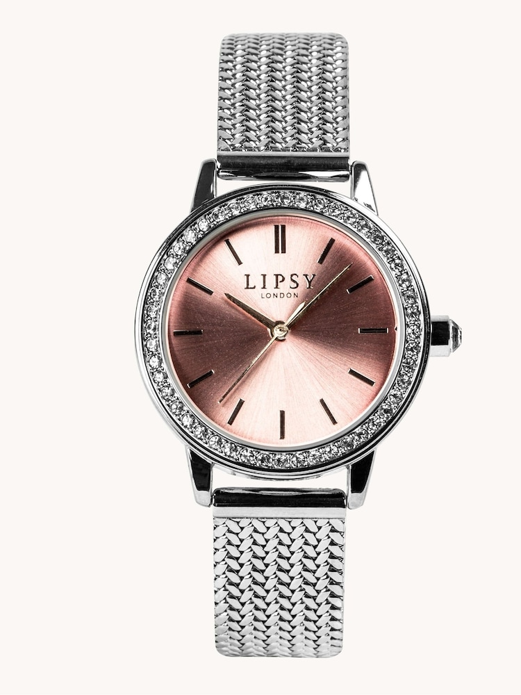 Lipsy Silver Plait Strap Watch - Image 1 of 2 Lipsy Silver Plait Strap Watch - Image 1 of 2