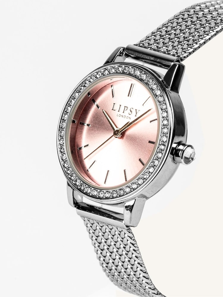 Lipsy Silver Plait Strap Watch - Image 2 of 2 Lipsy Silver Plait Strap Watch - Image 2 of 2