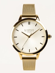Lipsy Gold Mesh Strap Watch - Image 1 of 2