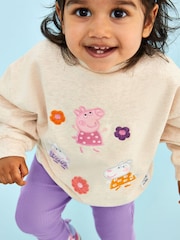 JoJo Maman Bébé Lilac Peppa Pig Sweatshirt & Leggings Set - Image 7 of 7