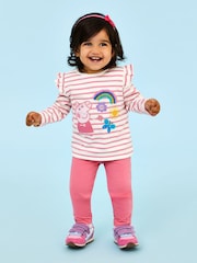 JoJo Maman Bébé Pink Peppa Pig Appliqué Top & Leggings Set - Image 1 of 7