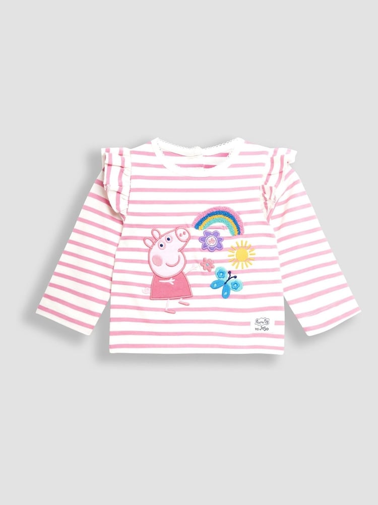 JoJo Maman Bébé Pink Peppa Pig Appliqué Top & Leggings Set - Image 3 of 7