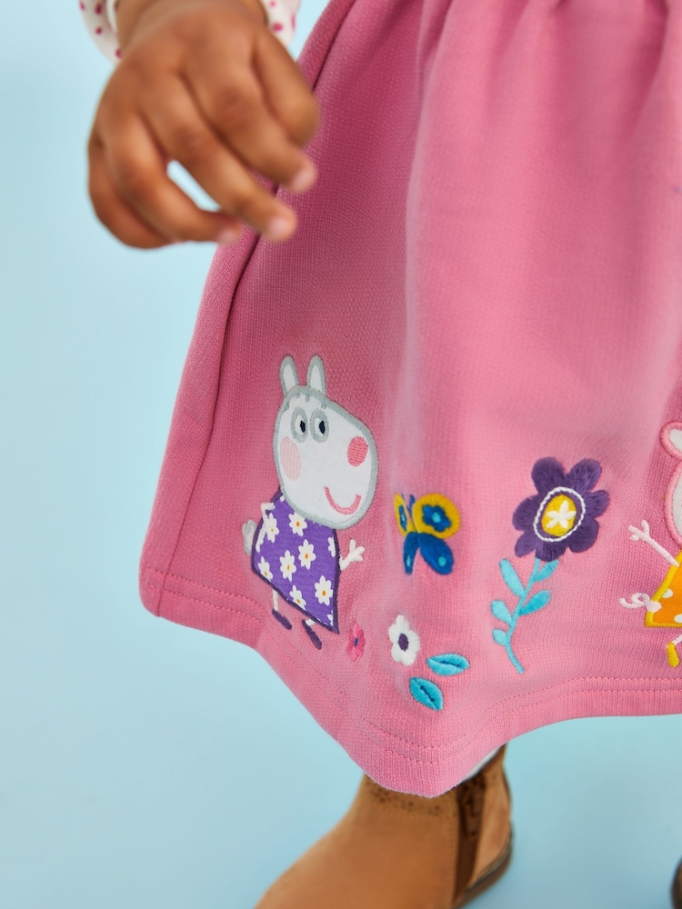 JoJo Maman Bébé Pink Peppa Pig Pinafore Dress & Top Set - Image 7 of 7