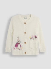 JoJo Maman Bébé Cream Peter Rabbit Appliqué Cardigan - Image 3 of 6
