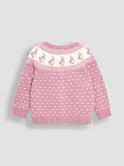 JoJo Maman Bébé Pink Peter Rabbit Fairisle Pattern Baby Knit Set - Image 4 of 7