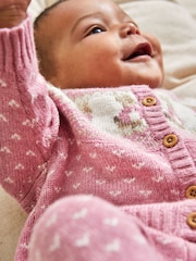 JoJo Maman Bébé Pink Peter Rabbit Fairisle Pattern Baby Knit Set - Image 7 of 7