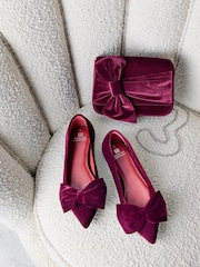 Burgundy Red Bow Clutch Bag - Image 10 of 10