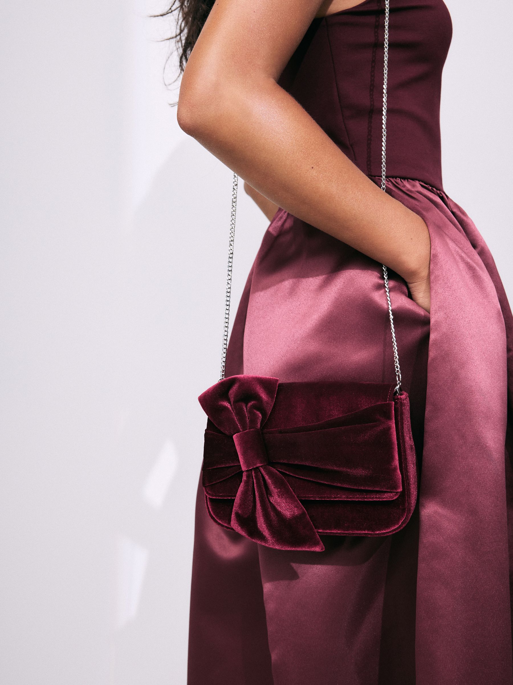 Ted baker burgundy clutch bag online