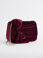 Burgundy Red Bow Clutch Bag - Image 5 of 10