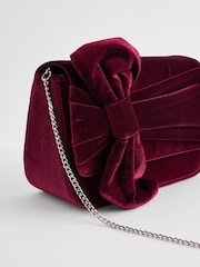 Burgundy Red Bow Clutch Bag - Image 7 of 10