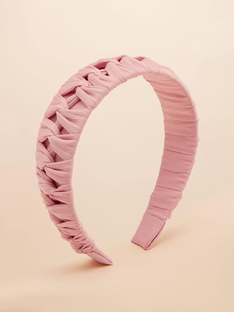 Joules Patsy Pink Knot Headband - Image 3 of 6