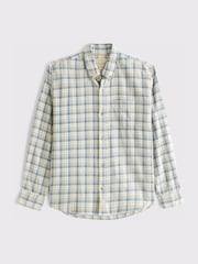 Lysebrun - Abercrombie & Fitch indigo plaid ternet flannelskjorte - Billede 1 af 1