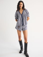 Blusa de cuello cuadrado con estampado de cuadros seersucker de Abercrombie & Fitch - Imagen 2 de 8