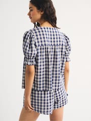 Blusa de cuello cuadrado con estampado de cuadros seersucker de Abercrombie & Fitch - Imagen 4 de 8