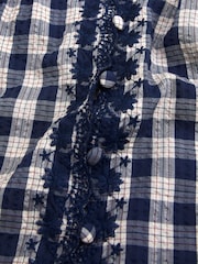 Blusa de cuello cuadrado con estampado de cuadros seersucker de Abercrombie & Fitch - Imagen 7 de 8