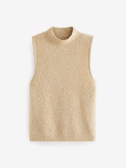 Gold Sparkle Tinsel Sleeveless Knitted Tank Vest Top - Image 5 of 7
