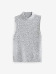 Silver Sparkle Tinsel Sleeveless Knitted Tank Vest Top - Image 5 of 7