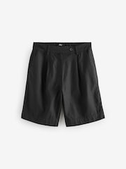 Zwart - Linen Rich City Knee Shorts - Image 4 of 6