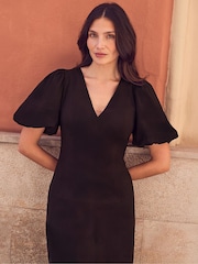 Ro&Zo Brown Puff Sleeve Cotton Dress - Image 5 of 6