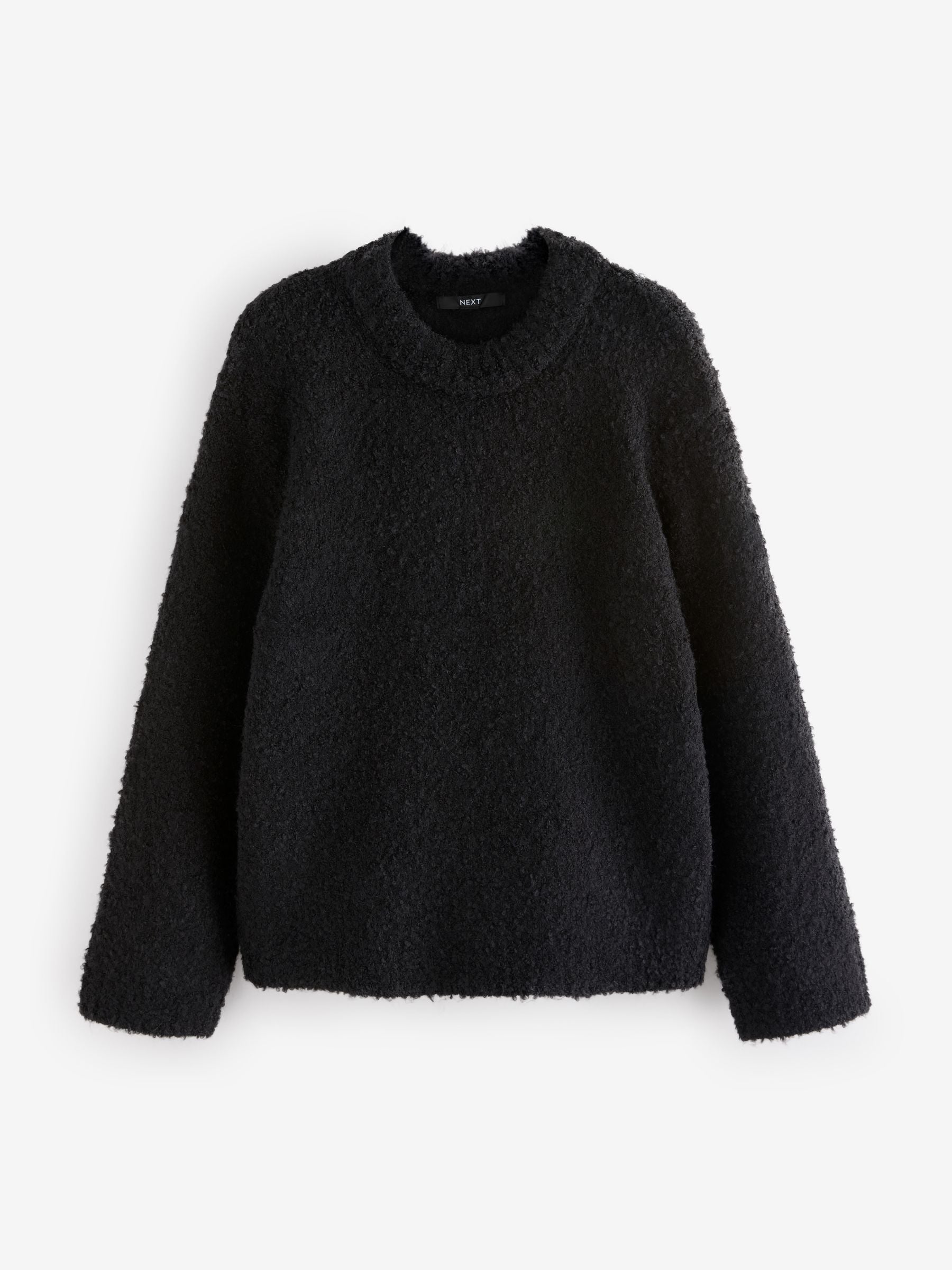 CREW-NECK SOFT KNIT .15【BLACK】 Buy Black Boucle Knitted Crew Neck Jumper from Next Germany