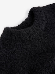 Black Boucle Knitted Crew Neck Jumper - Image 6 of 7