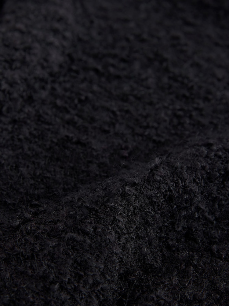 Black Boucle Knitted Crew Neck Jumper - Image 7 of 7