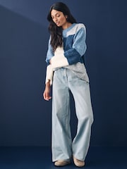 Blue Boucle Knitted Crew Neck Jumper - Image 3 of 8