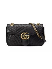Gucci GG Marmont Small Quilted Leather Shoulder Black Bag with Chain Strap - Image 1 of 6