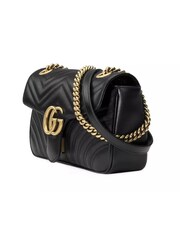 Gucci GG Marmont Small Quilted Leather Shoulder Black Bag with Chain Strap - Image 3 of 6