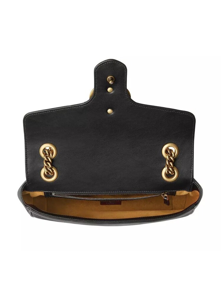 Gucci GG Marmont Small Quilted Leather Shoulder Black Bag with Chain Strap - Image 6 of 6