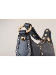 Michael Kors Blue Handbag Gold Tone Studs Shoulder Leather Bag - Image 5 of 6
